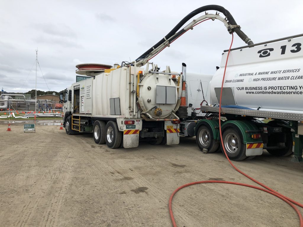 High pressure cleaning on industrial site